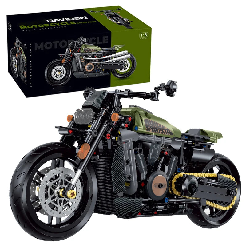 MOC Sportster Chopper Motorcycle Building Blocks Set – 1:8 Scale