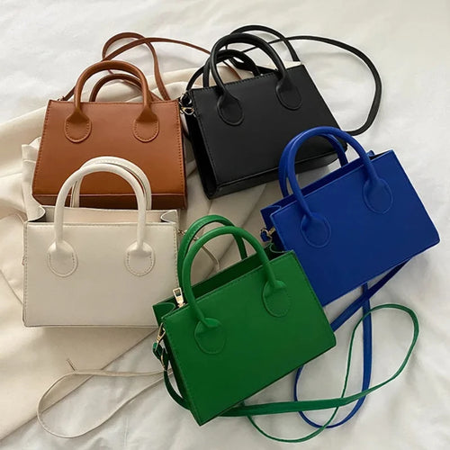Minimalist Small Square Handbag Top Handle Crossbody Purse for Women