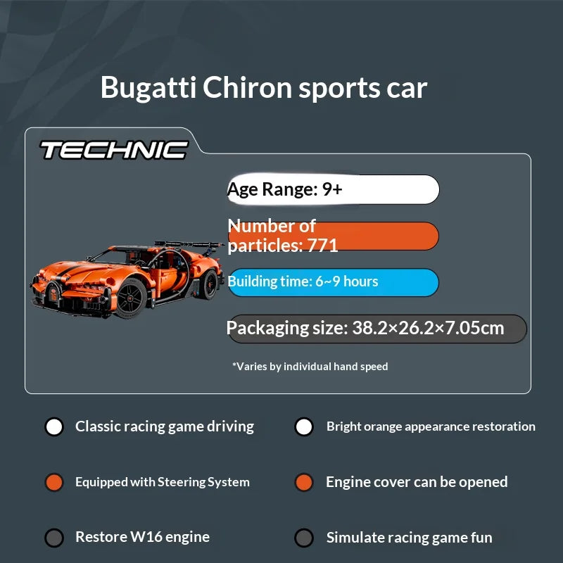 LEGO Technic 42222 Bugatti Chiron Pur Sport Supercar