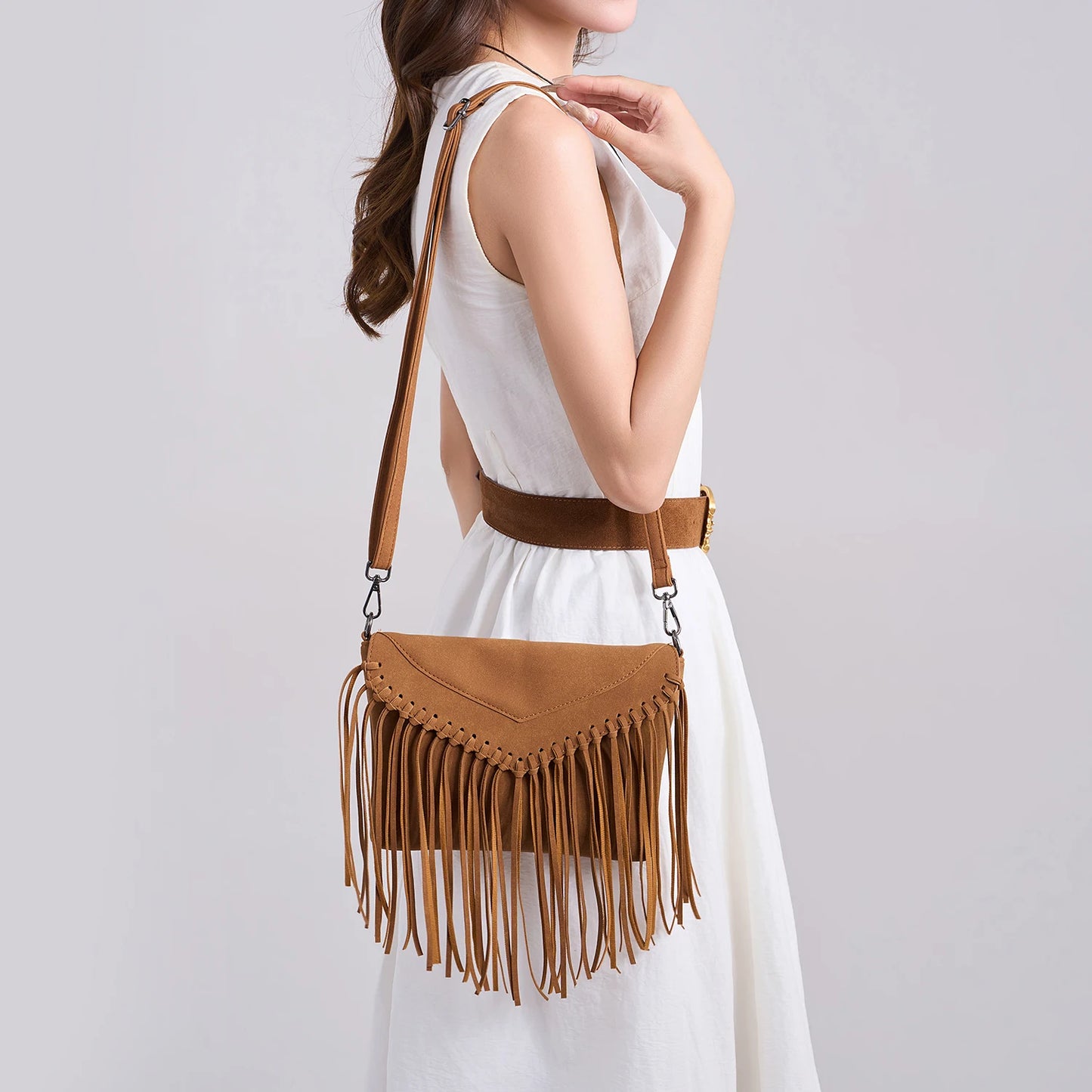 Bohemian Fringe Crossbody Bag – Women's Tassel Shoulder Bag