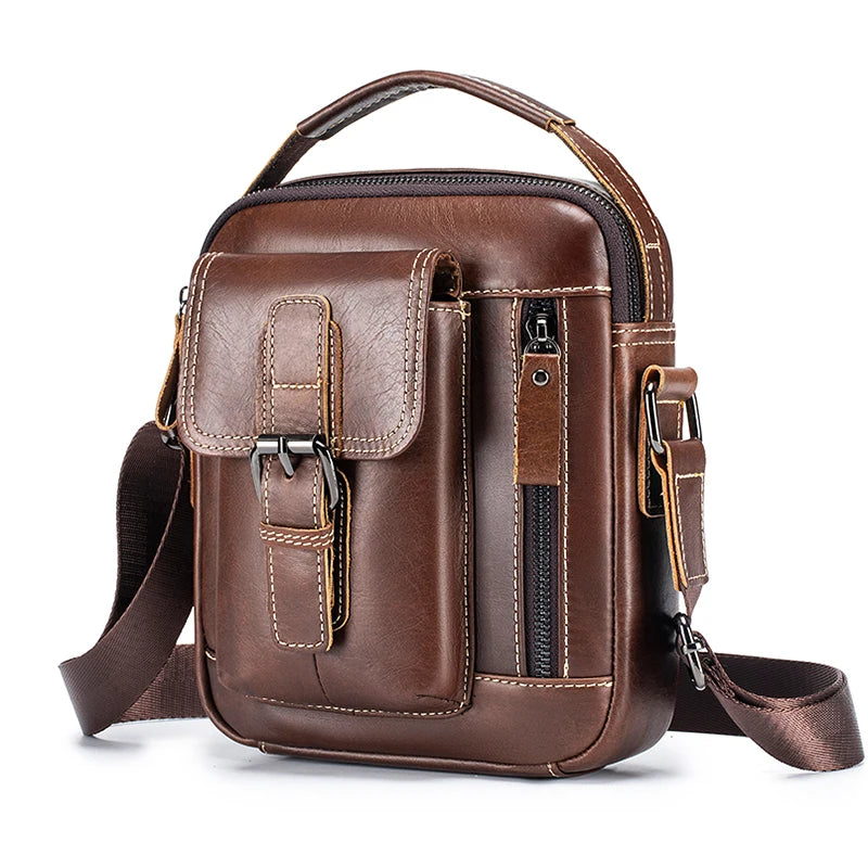 Genuine Leather Shoulder Bag for Men – Small Crossbody Bag