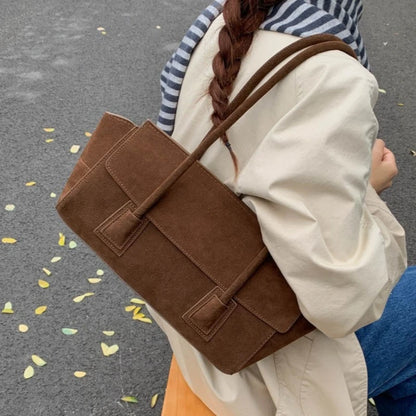 Vintage Suede Shoulder Bag – Women's Crossbody Handbag