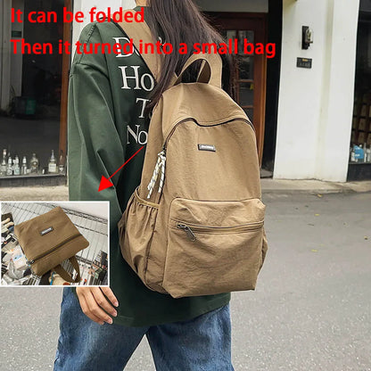 Large Capacity Foldable Backpack for Women – Korean Laptop Bag