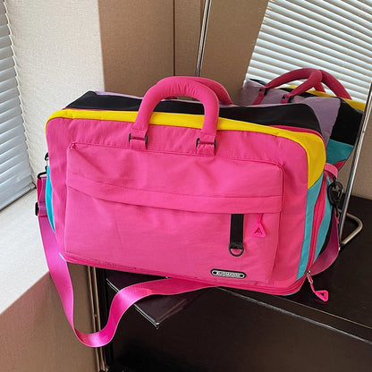Expandable Travel Duffle Bag – Color Block Weekend Overnight Bag