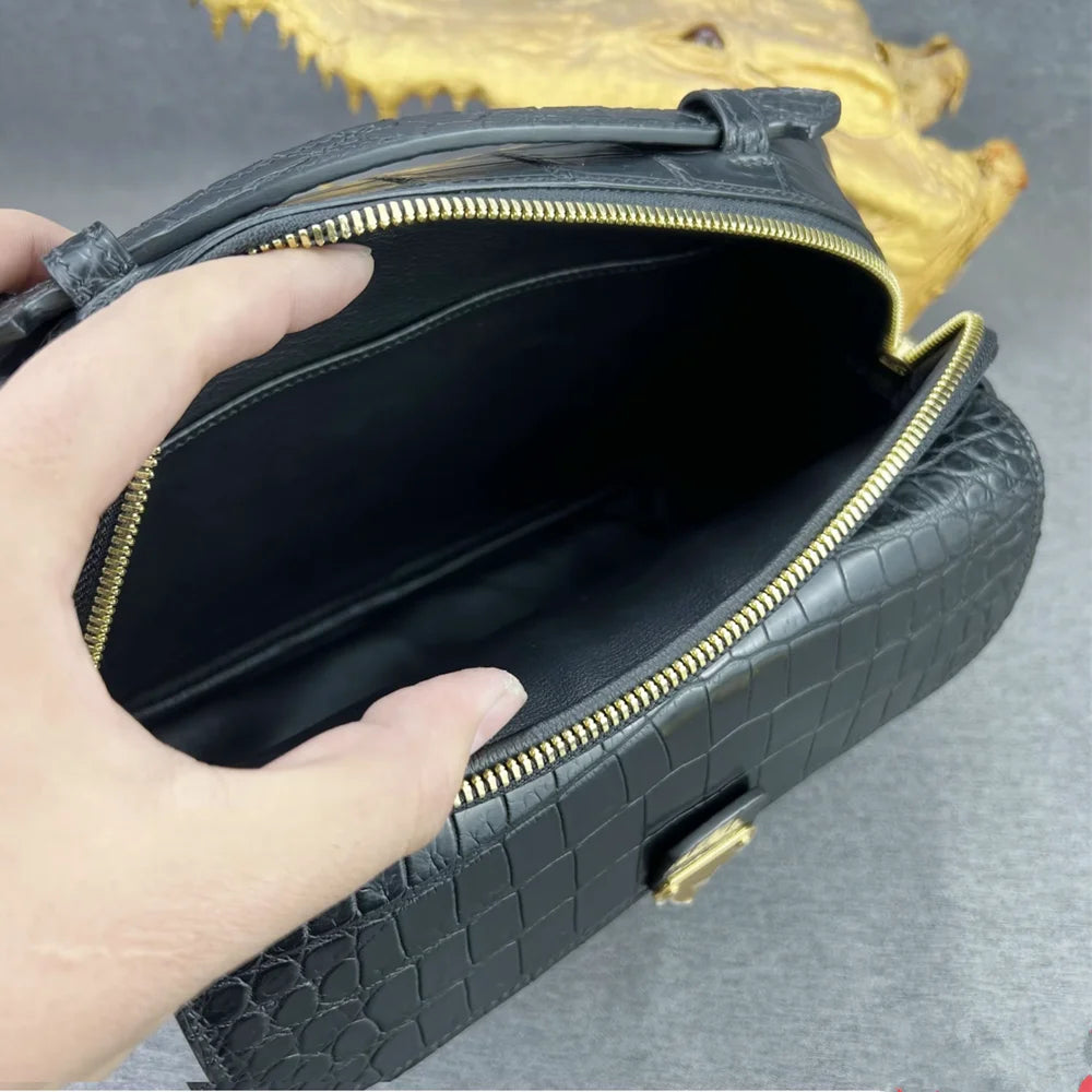 Crocodile Leather Crossbody Bag for Men – Luxury Flap Shoulder Bag