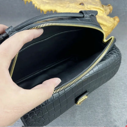 Crocodile Leather Crossbody Bag for Men – Luxury Flap Shoulder Bag