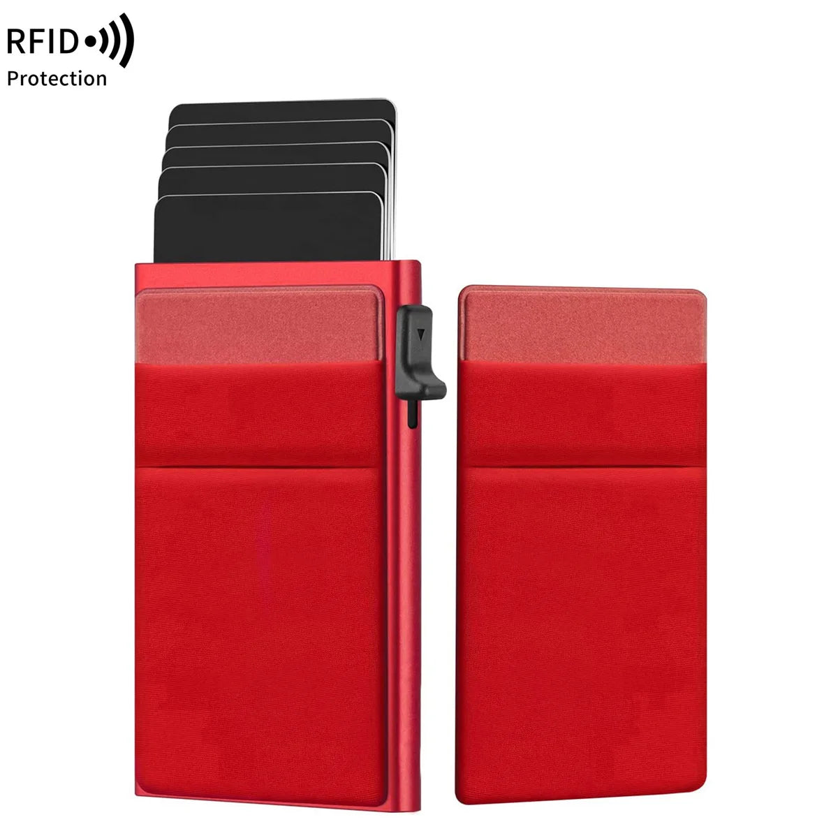 RFID Blocking Aluminum Card Holder with Auto Pop-Up Mechanism