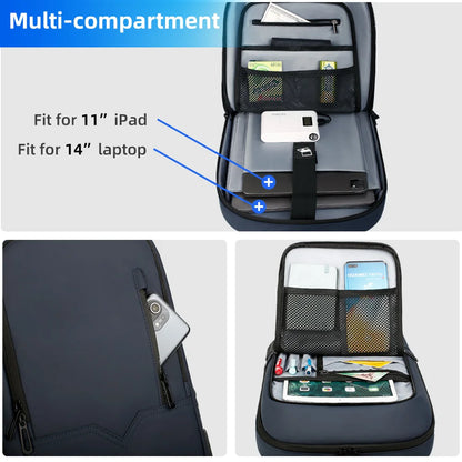 Slim Laptop Backpack for Men – 15.6" Waterproof Business Bag with USB Charging