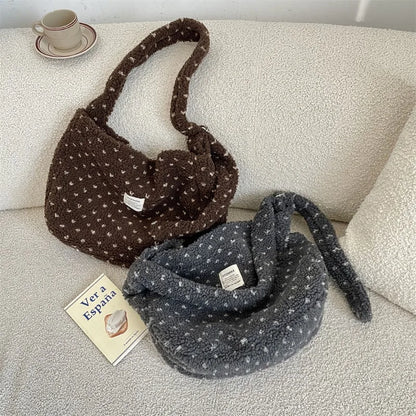 Plush Sherpa Large Crossbody Bag for Women