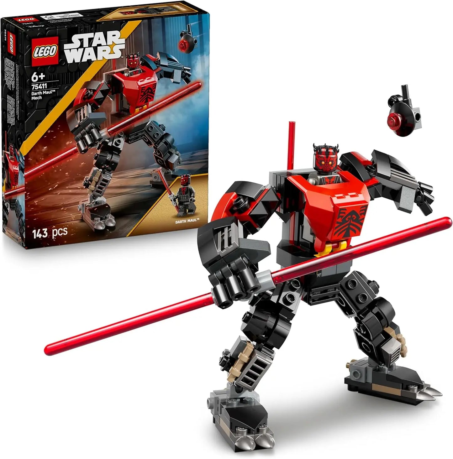 LEGO 75411 Star Wars Darth Maul Mech Building Set – 143 Pieces