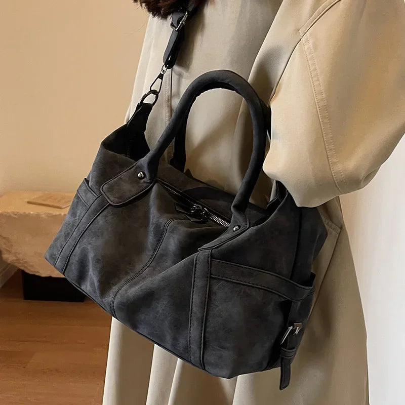 Retro Design Pu Leather Shoulder Bags Women Korean Capacity Armpit Bag Female Crossbody Tote
