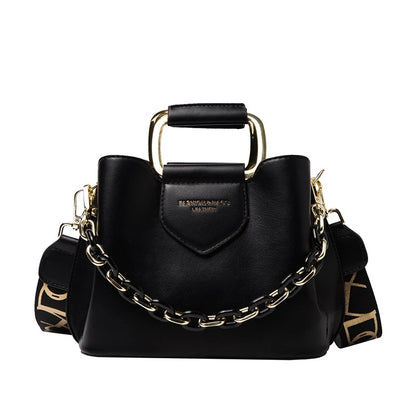 Women Top-Handle Mini Bucket Bag Pure Color Luxury Designer Handbags Leather Messenger