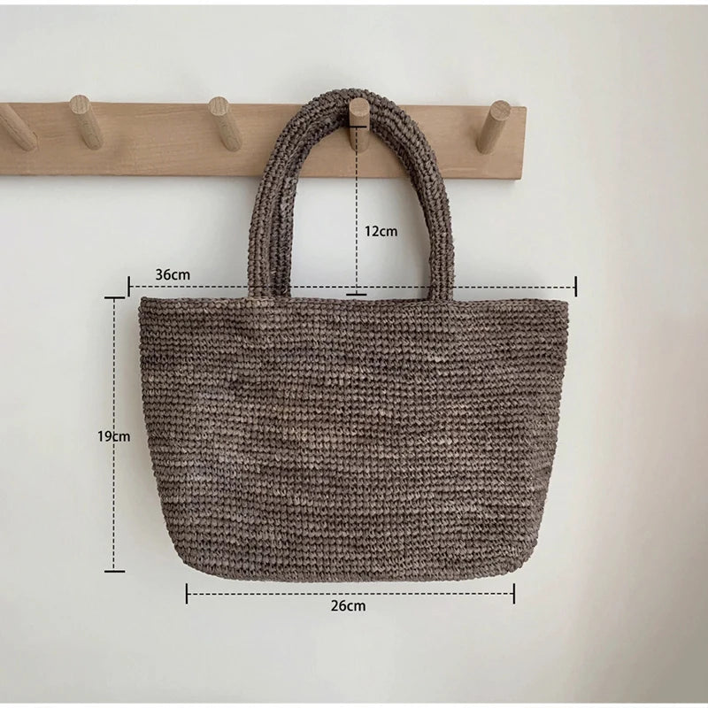 Raffia Woven Tote Bag - Summer Beach Handbag for Women