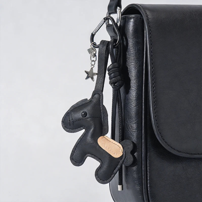 Leather Horse Keychain Bag Charm