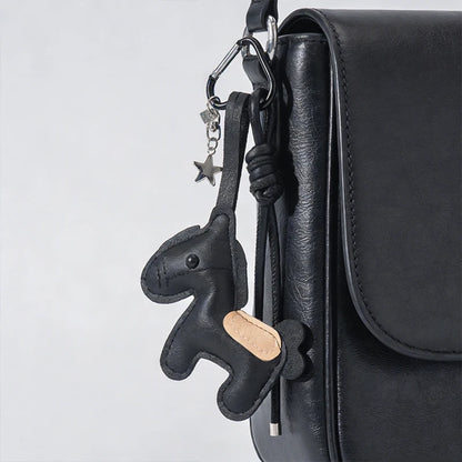 Leather Horse Keychain Bag Charm