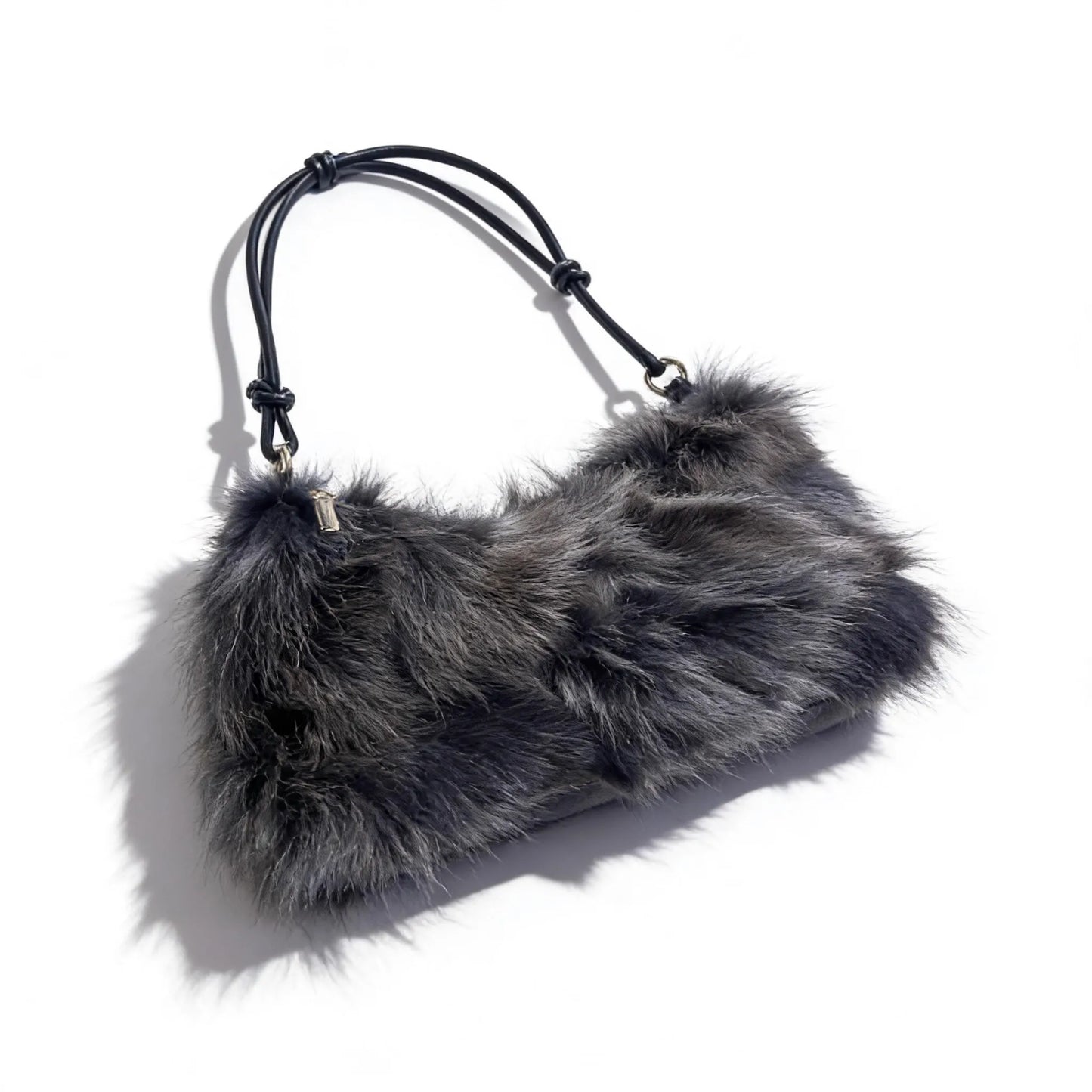 Real Fox Fur Woman Ladies Crossbody Bags Designer Luxury Handbags Women Handbag Shoulder Bag Fuzzy