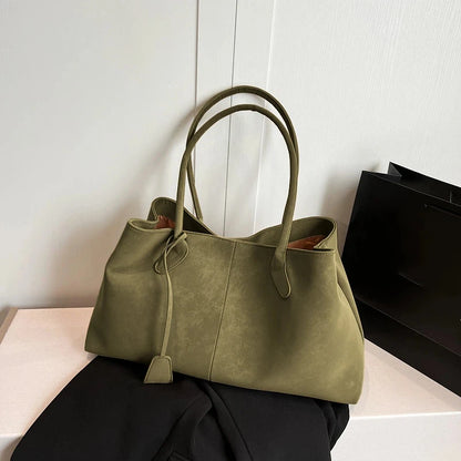 Large Capacity Suede Tote Bag – Vintage Casual Underarm Handbag