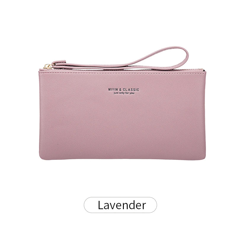 Long Zipper Clutch Wallet for Women – PU Leather Wristlet