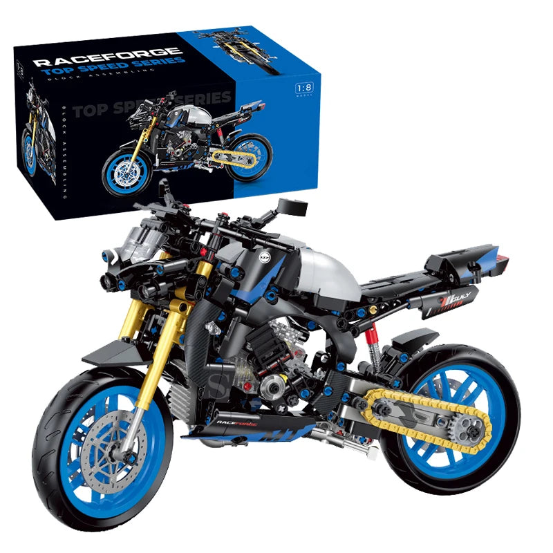 Racing Motorcycle Building Blocks Set – 1:8 Scale 582 Pcs