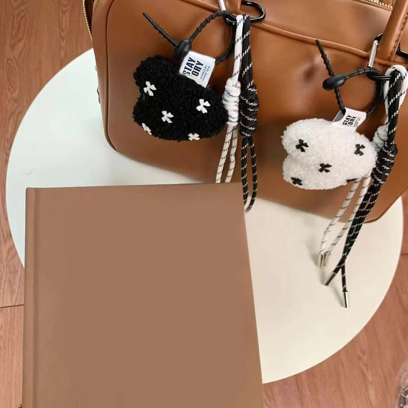 Plush Mini Bag Keychain – Cute Braided Rope Bag Charm Pendant