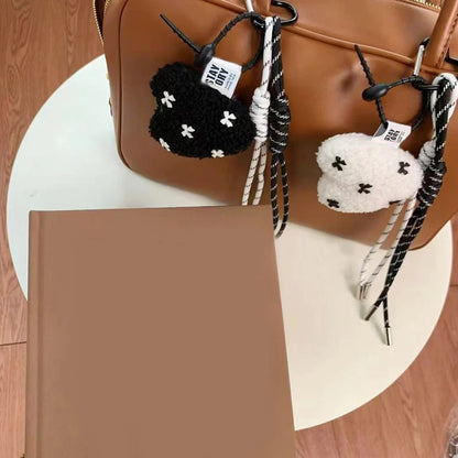 Plush Mini Bag Keychain – Cute Braided Rope Bag Charm Pendant