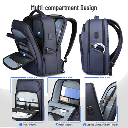 17.3" Laptop Backpack – Waterproof Business Travel Bag with USB Port