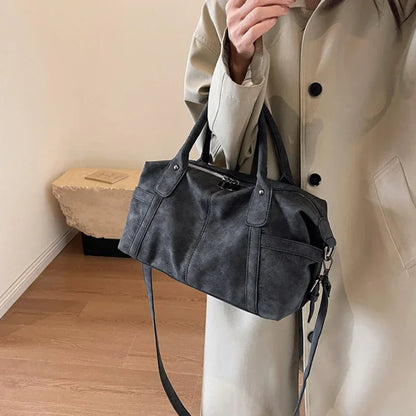 Retro Design Pu Leather Shoulder Bags Women Korean Capacity Armpit Bag Female Crossbody Tote