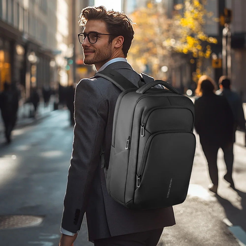 Men's Business Laptop Backpack 17.3" – Waterproof USB Travel Bag