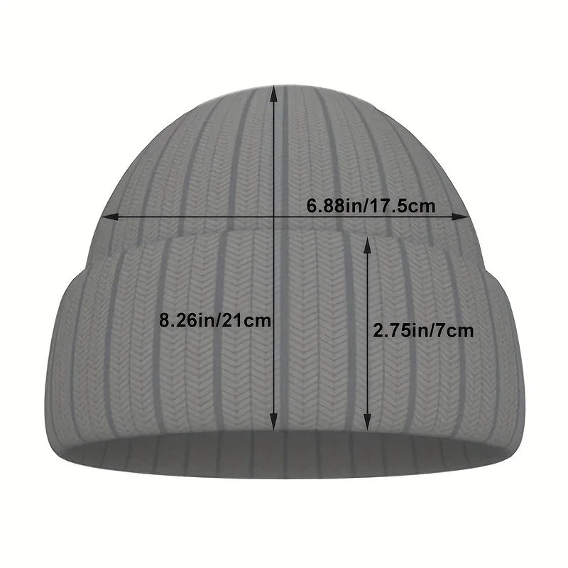 Dinosaur Embroidery Beanie Hat – Soft Warm Knit Cap