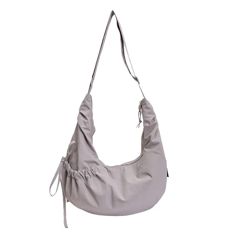 Lightweight Minimalist Lazy Style Large Capacity Crossbody Bag Solid Casual Korean Relaxed Commuter