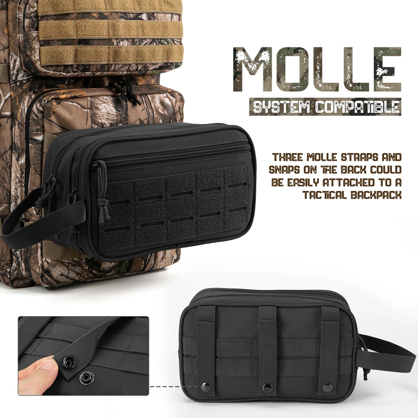 Tactical Dopp Kit – Men's Travel Toiletry Bag with MOLLE Panel