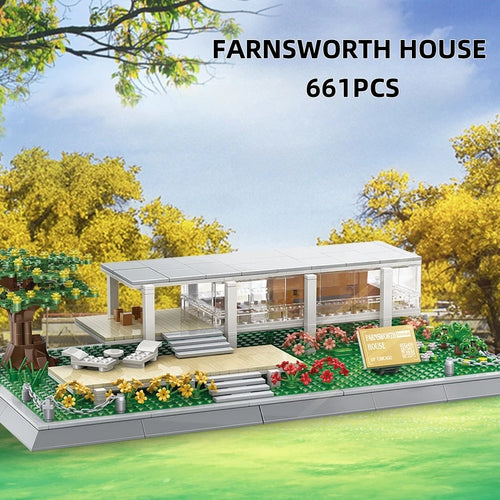 Farnsworth House Architecture Building Blocks Set – 661 Pieces