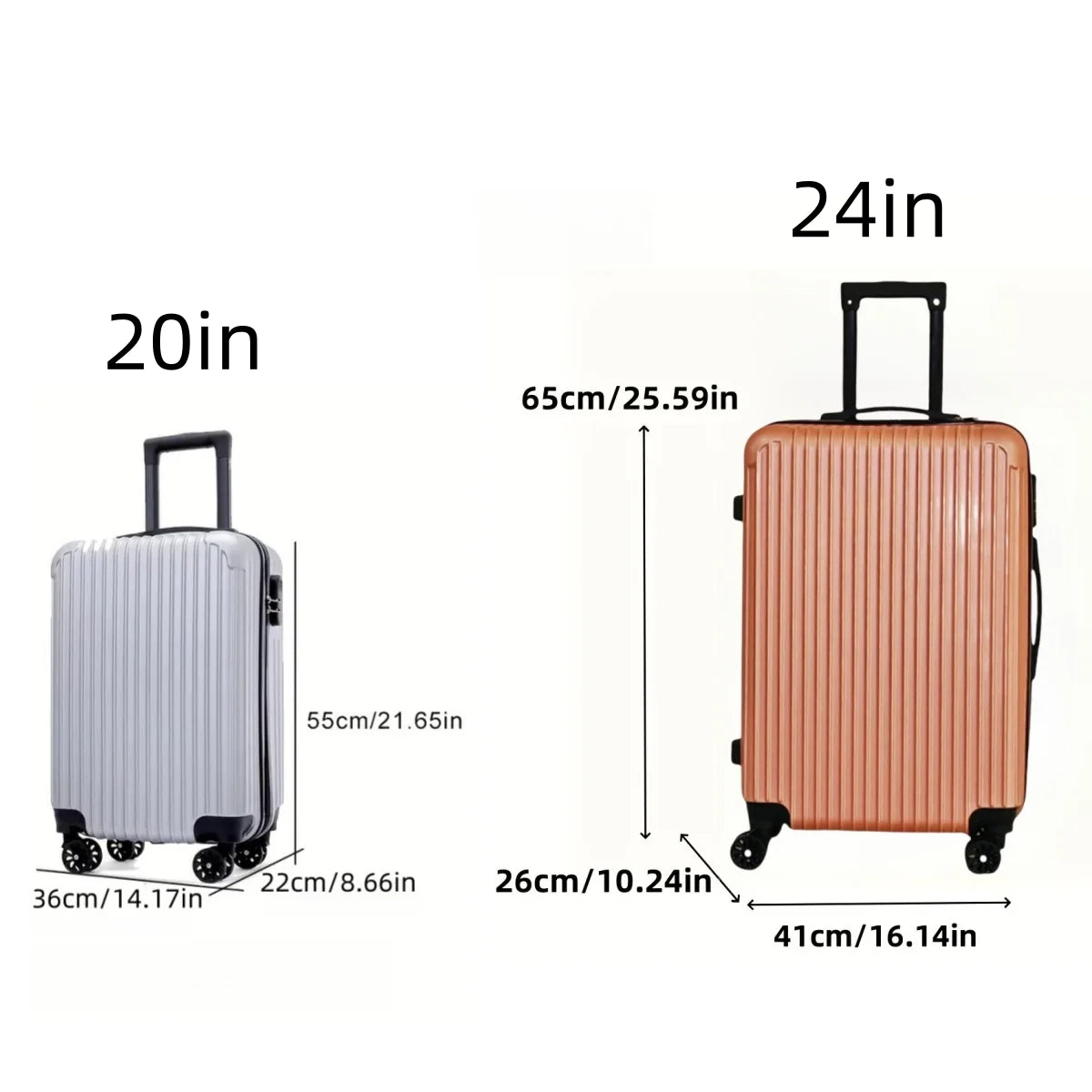 2-Piece Hardshell Luggage Set – 20" & 24" Trolley Suitcases
