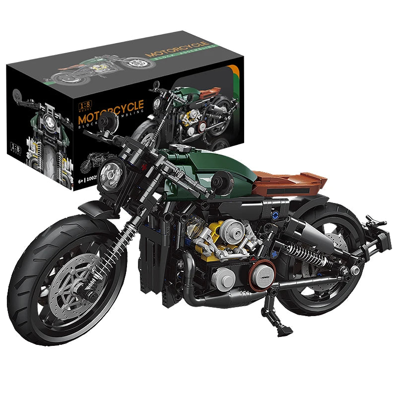1:8 Scale Motorcycle Building Blocks Set – 1002-Piece Technical Racer Model