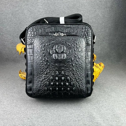 Crocodile Leather Men's Crossbody Bag – Travel & Business Shoulder Bag