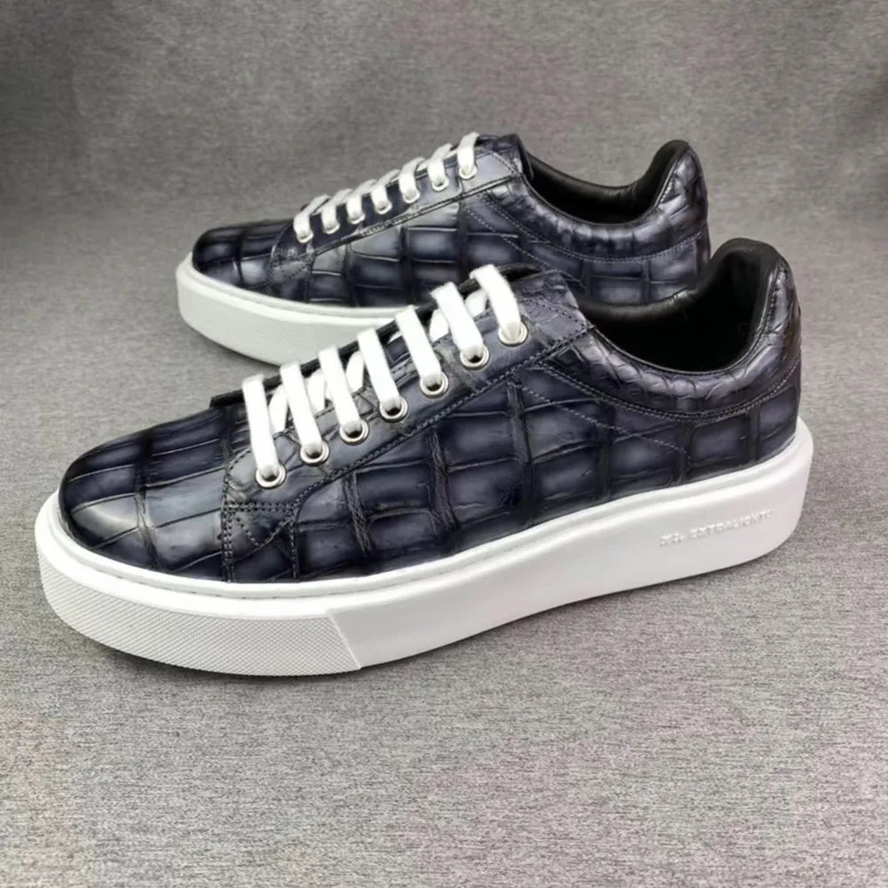 Crocodile Leather Men's Sneakers – Luxury Casual Shoes