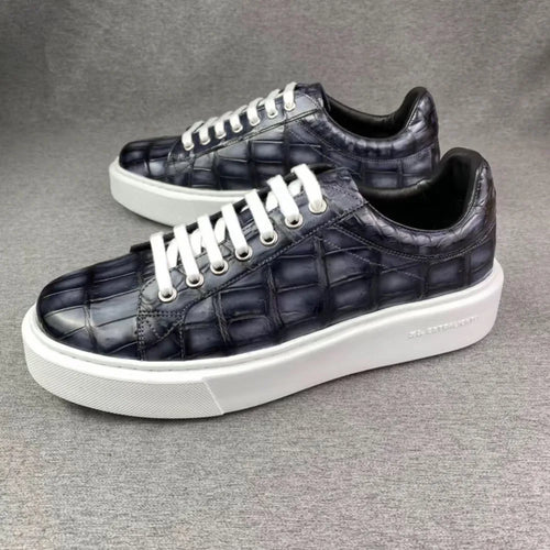 Crocodile Leather Men's Sneakers – Luxury Casual Shoes