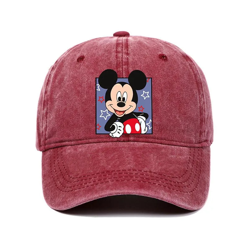 Cartoon Print Washed Baseball Cap – Unisex Vintage Snapback Hat