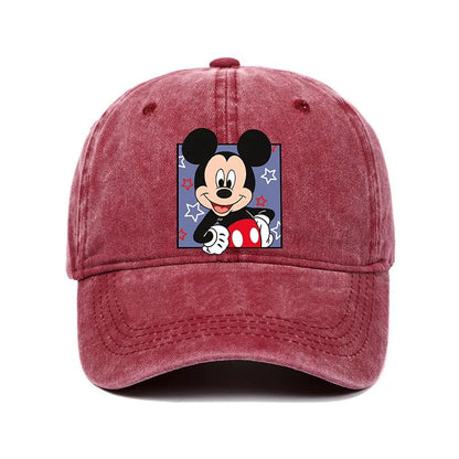 Cartoon Print Washed Baseball Cap – Unisex Vintage Snapback Hat