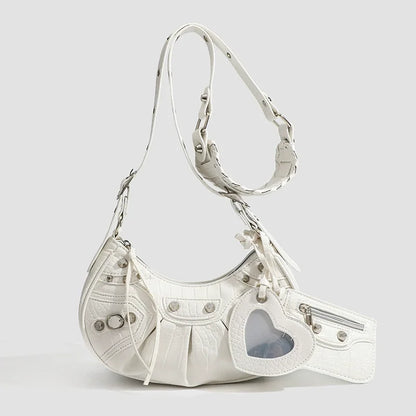 Crossbody Shoulder Bag for Women – Retro Studded Underarm Purse