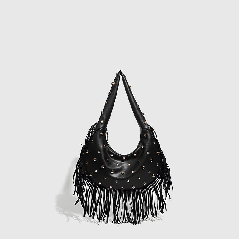 Fringe Suede Hobo Shoulder Bag – Boho Crossbody Bag for Women