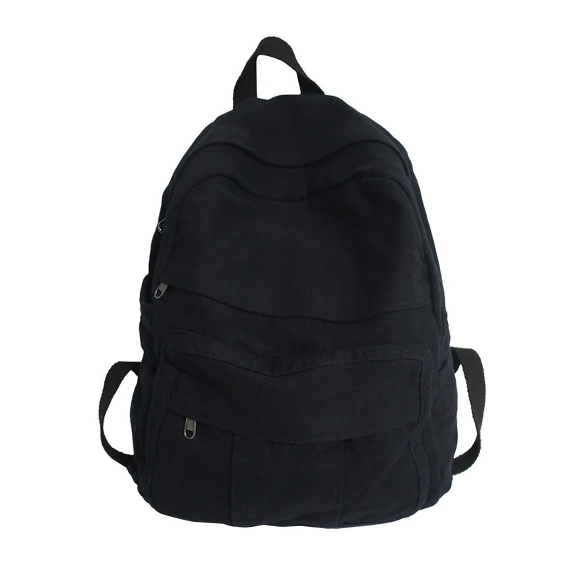 Canvas Women's Backpack – Large Capacity Vintage School Bag