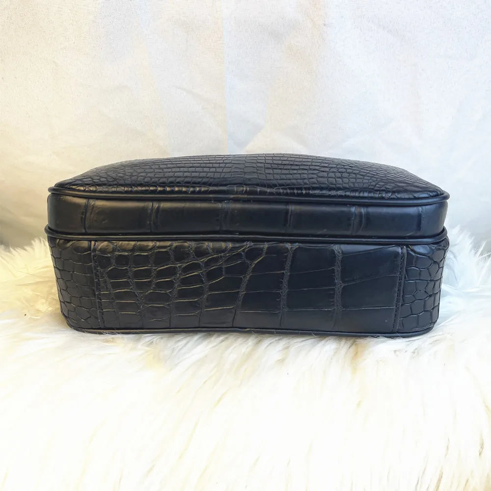 Crocodile Leather Men's Crossbody Bag | Authentic Belly Skin Postman