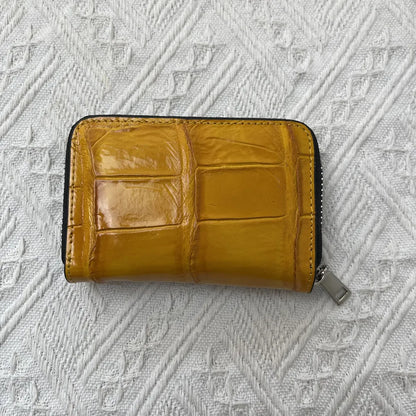 Genuine Crocodile Leather Zipper Coin Purse & Card Wallet