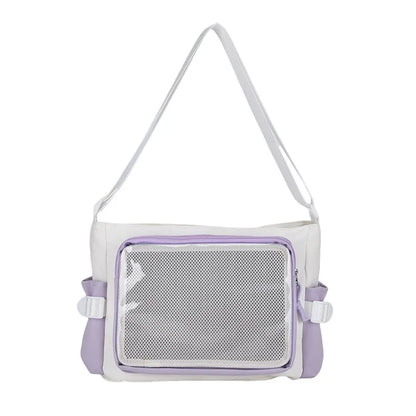 Japanese Polka Dot Crossbody Bag Women Commuting Shoulder Large Capacity Transparent Simple