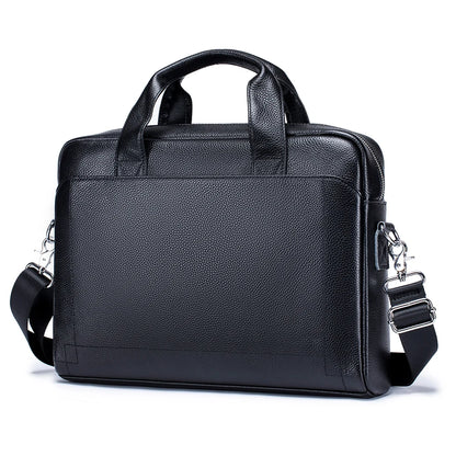 Leather Laptop Bag for Men, Genuine Cowhide Briefcase Messenger Bag