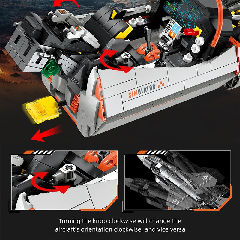 F-35 Fighter Jet Flight Simulator Building Blocks MOC 941pcs