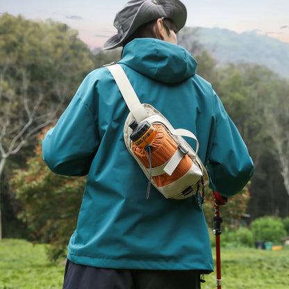 Unisex Crossbody Sling Bag with Water Bottle Holder for Hiking