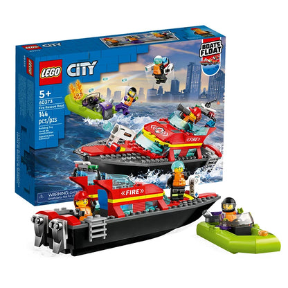 LEGO City Fire Rescue Boat 60373 – 144-Piece Building Set for Kids 5+