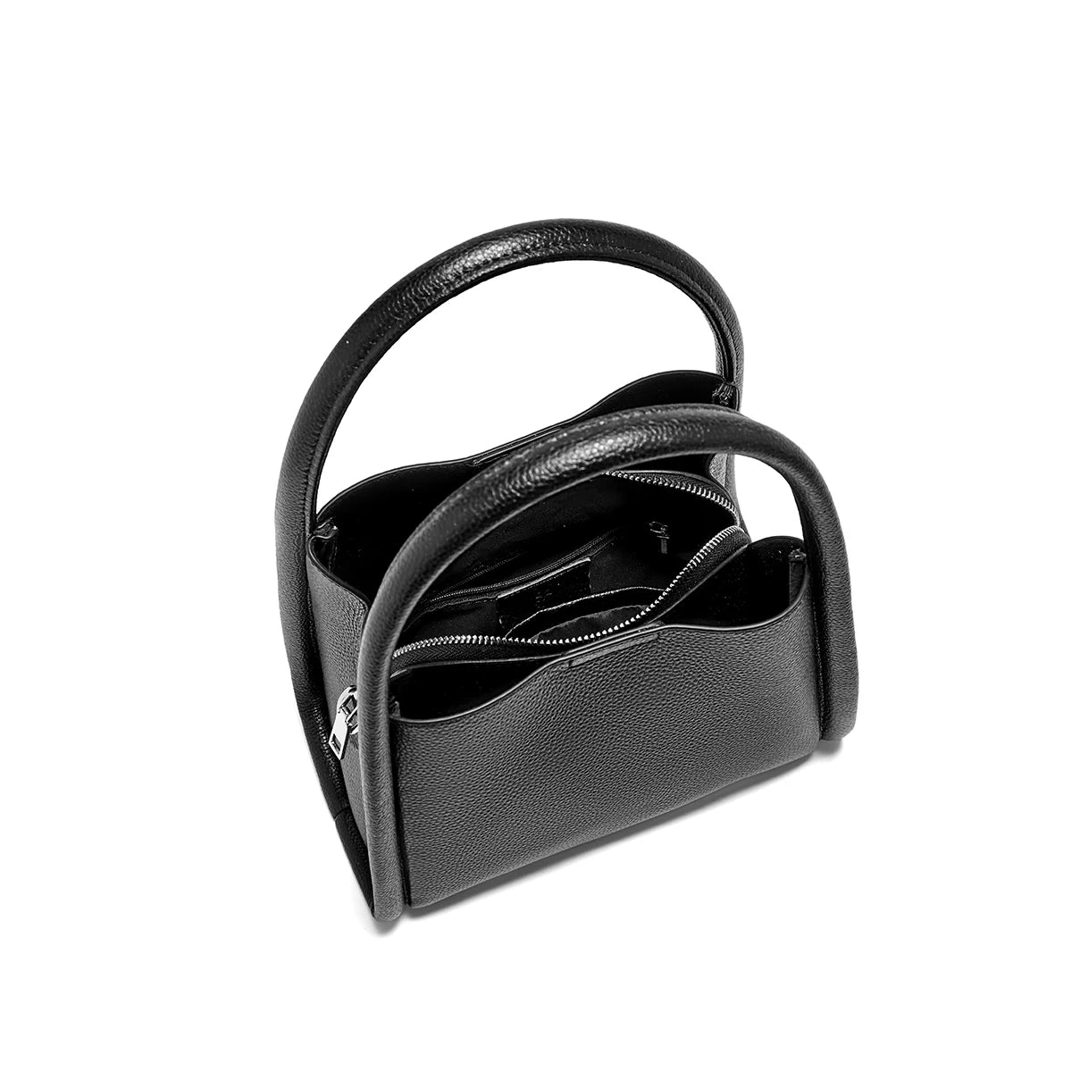 Foxer Luxury Leather Lady Shoulder Bag Genuine Casual Handbag Large Women Bucket Tote Daily Work